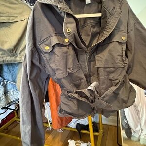 Anthropologie Charcoal Utility Jacket